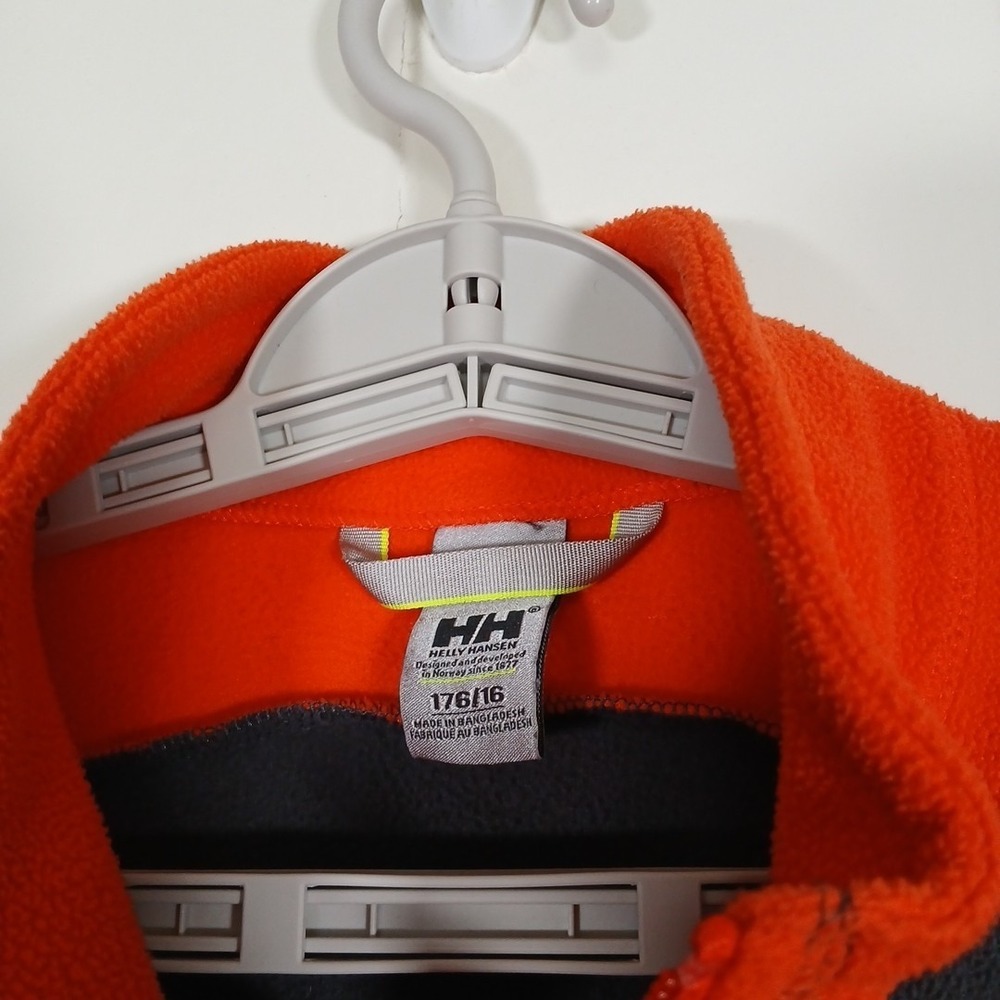 Helly Hansen Polartec Daybreaker 2.0 Fleece Jacket Youth Boys 16 Gray Orange LS - Picture 12 of 15